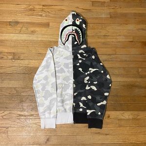 Bape rare split glow in the dark full zip size medium